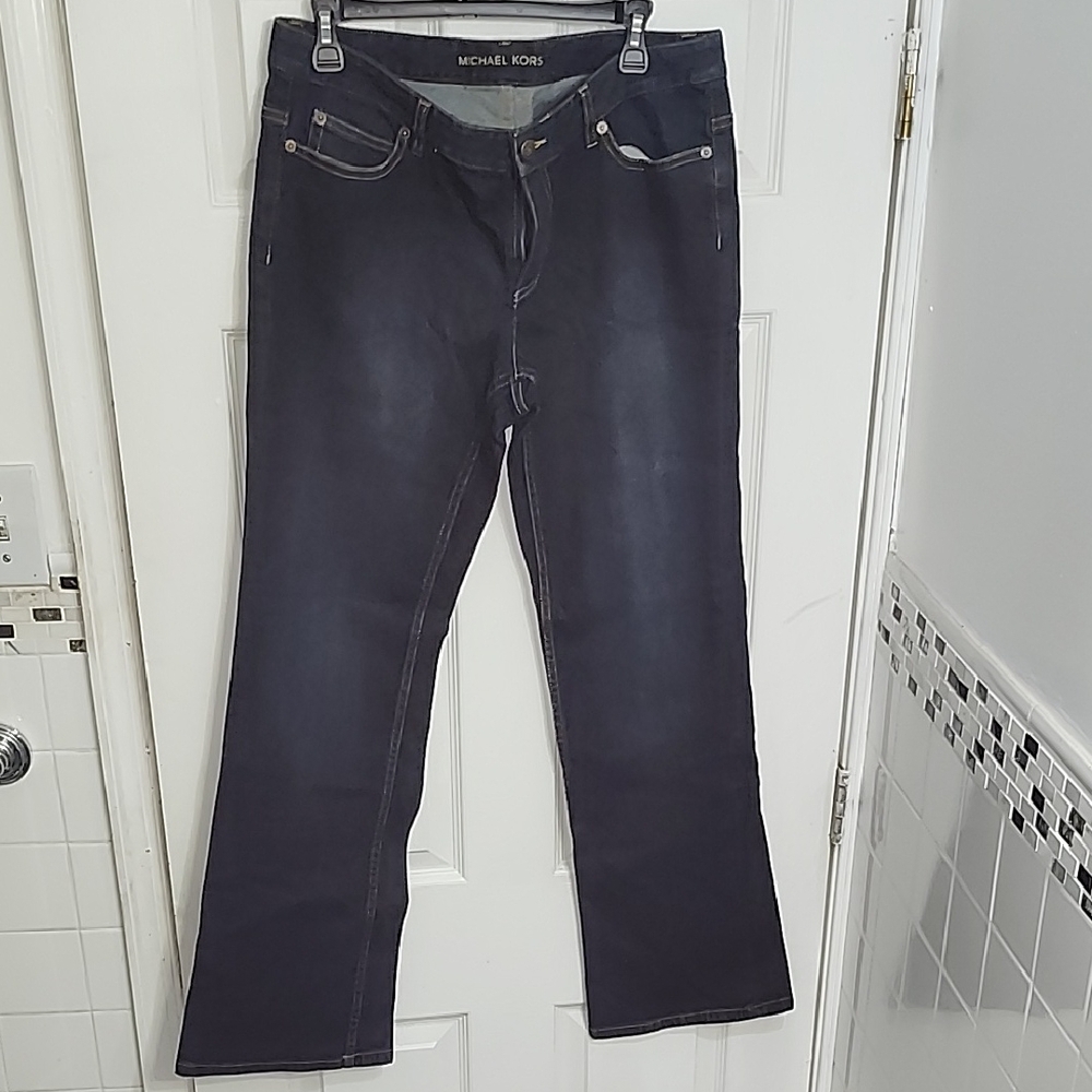 Michael Kors Dark Wash Flare Jeans Women’s Size 10 Stretch